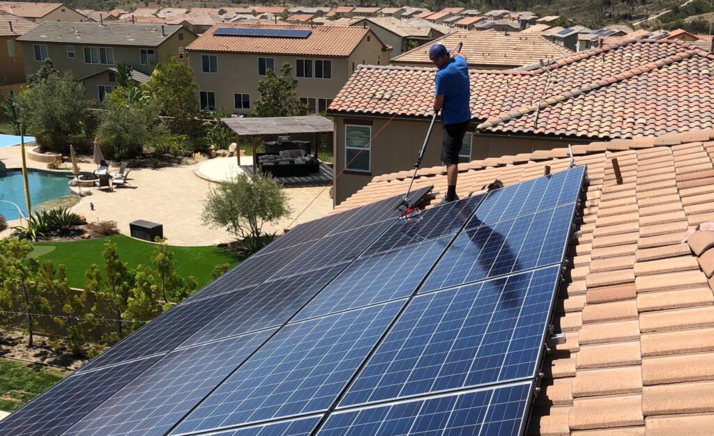 Unsafe solar panel cleaning