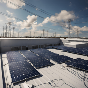 Solar panels near overhead powerlines
