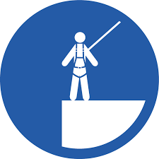 Pictogram of man working at height with harness