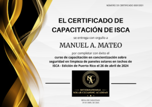 ISCA Training Certificate