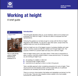 Working At Height document