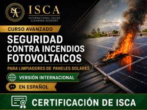 Curso ISCA de Seguridad contra Incendios Fotovoltaicos para Limpiadores de Paneles Solares (PVFS) – Versión Internacional en Español